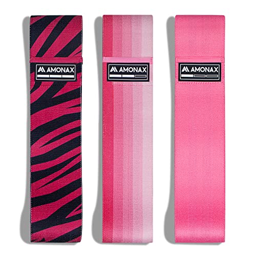 Amonax Fabric Resistance Bands for Women - Pink