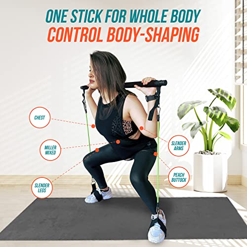 360LOOPS Pilates Bar Kit with Resistance Bands, Skipping Rope