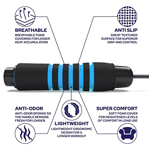 Adjustable Skipping Rope with Soft Foam Handles