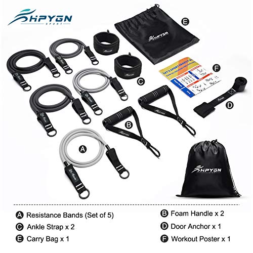 HPYGN 150lb Resistance Bands Set for Full Body Workout