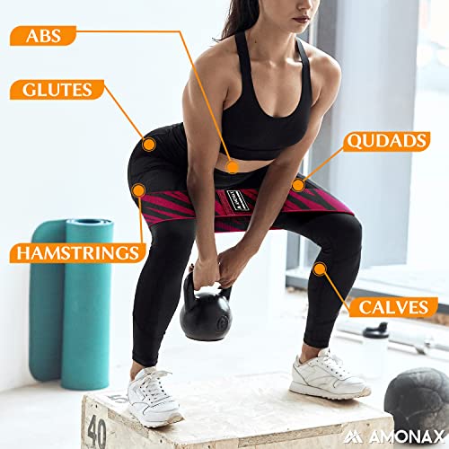 Amonax Fabric Resistance Bands for Women - Pink
