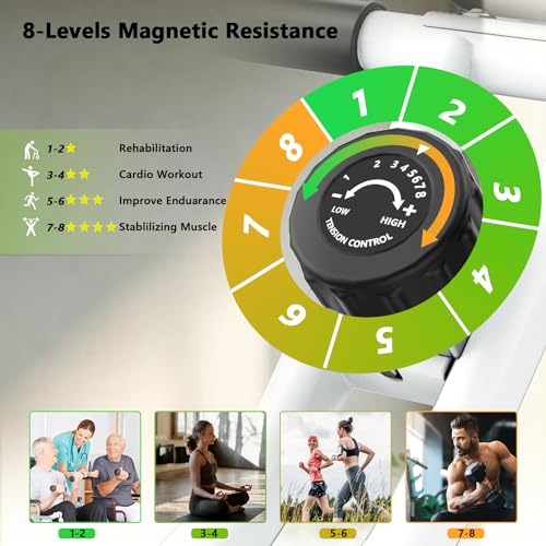 Wenoker Foldable Magnetic Exercise Bike with LCD Display