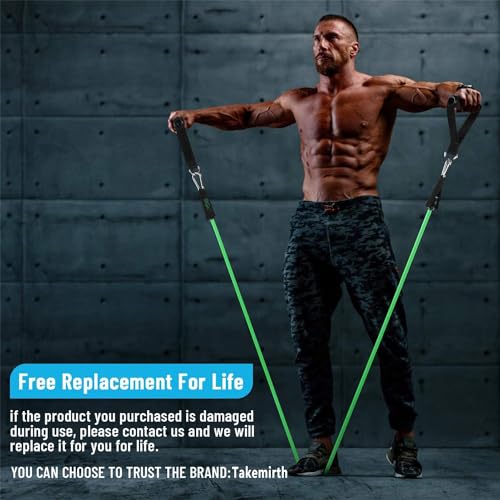 Resistance Bands Set with 5 Fitness Tubes & Accessories