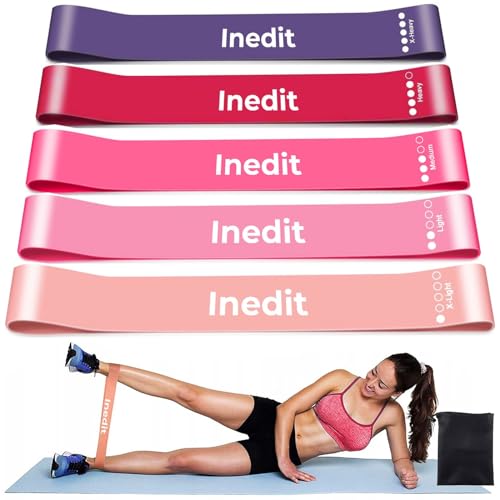 Pink Resistance Bands Set - 5 Levels - Carry Case