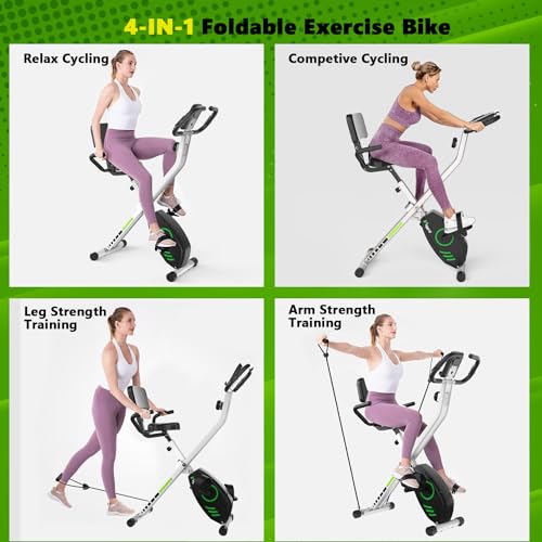 Wenoker Foldable Magnetic Exercise Bike with LCD Display