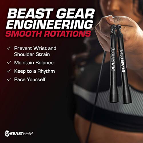 Beast Gear Steel Speed Jump Rope for Adult Fitness