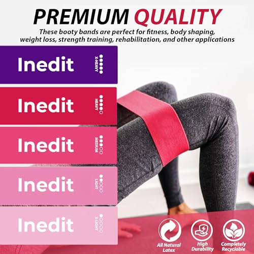 Pink Resistance Bands Set - 5 Levels - Carry Case