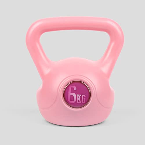6kg Pink Vinyl Kettlebell for Home Gym Strength Training