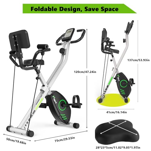 Wenoker Foldable Magnetic Exercise Bike with LCD Display