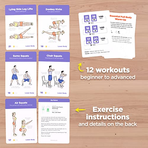 WorkoutLabs Premium Bodyweight Exercise Cards: 60 Exercises, 12 Routines
