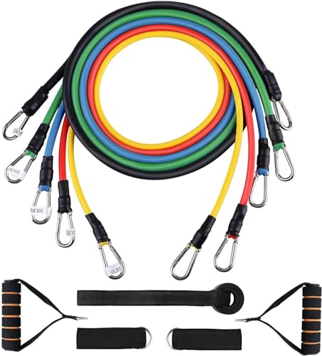 5pc Resistance Band Set with Handles for Home Workouts