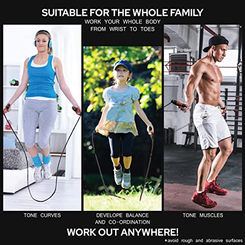 Adjustable Skipping Rope with Soft Foam Handles