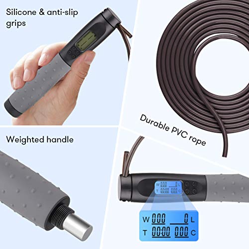 Te-Rich Digital Jump Rope for Home Fitness Training