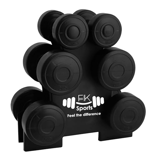 Lightweight Dumbbell Weights Set with Stand Rack - 12kg