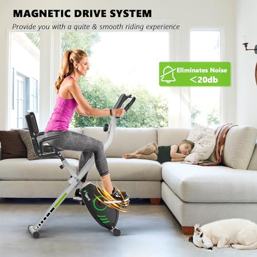 Wenoker Foldable Magnetic Exercise Bike with LCD Display