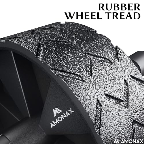 Amonax Double Wheel Ab Roller with Knee Mat, Black