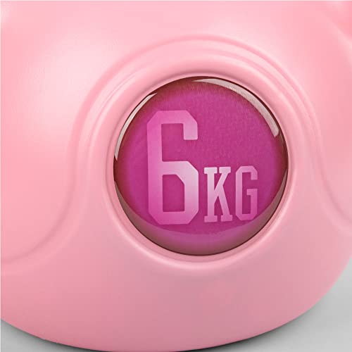 6kg Pink Vinyl Kettlebell for Home Gym Strength Training