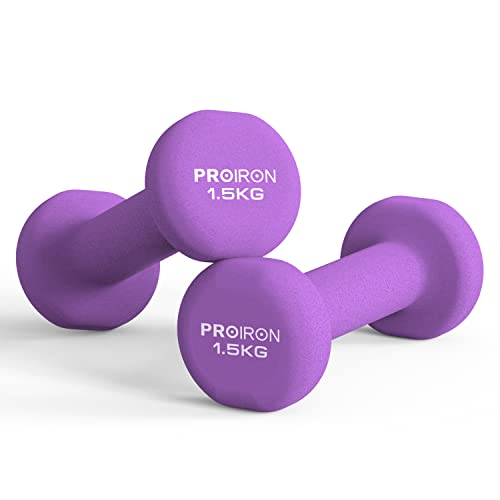 PROIRON Neoprene Dumbbell Weights Pair for Women 1-10kg