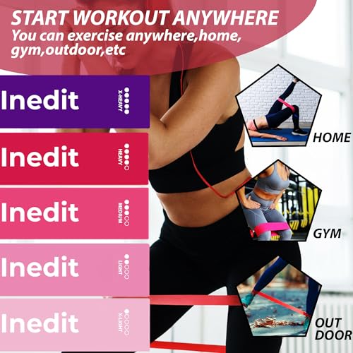 Pink Resistance Bands Set - 5 Levels - Carry Case