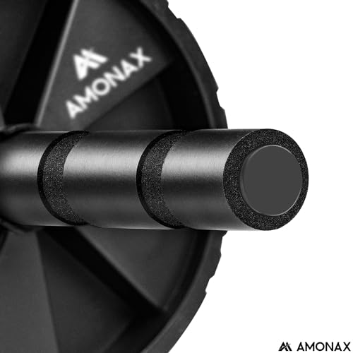 Amonax Double Wheel Ab Roller with Knee Mat, Black