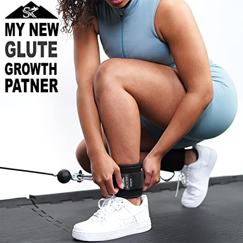 Neoprene Ankle Straps for Cable Machines - Black