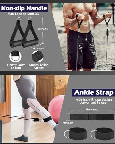 Zacro Resistance Bands Set - 6 Bands 270lbs