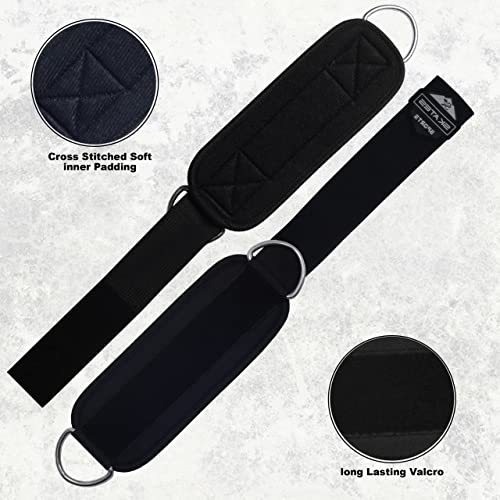 Neoprene Ankle Straps for Cable Machines - Black