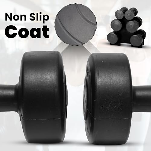 Lightweight Dumbbell Weights Set with Stand Rack - 12kg