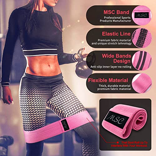 Fabric Resistance Bands for Leg Workout - Anti-Slip Elastic