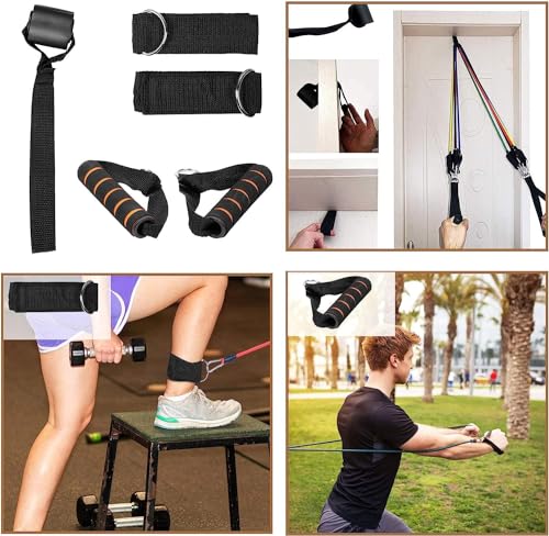 5pc Resistance Band Set with Handles for Home Workouts