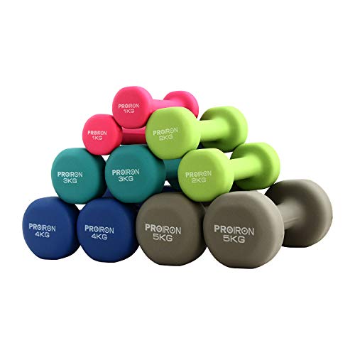PROIRON Neoprene Dumbbell Weights Pair for Women 1-10kg