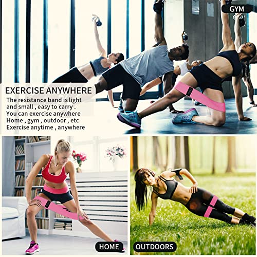 Fabric Resistance Bands for Leg Workout - Anti-Slip Elastic