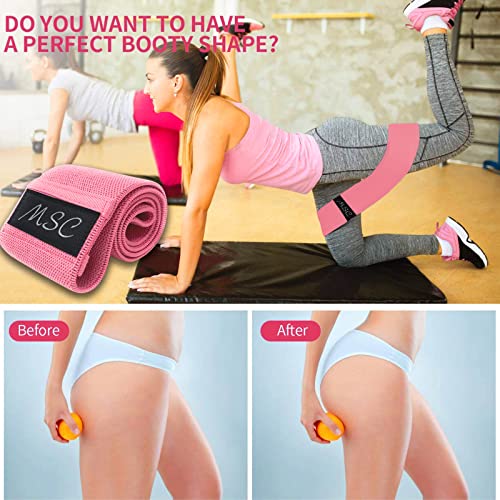Fabric Resistance Bands for Leg Workout - Anti-Slip Elastic