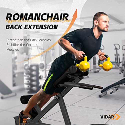 Adjustable Roman Chair for Home Gym - Black