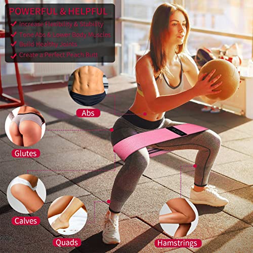 Fabric Resistance Bands for Leg Workout - Anti-Slip Elastic