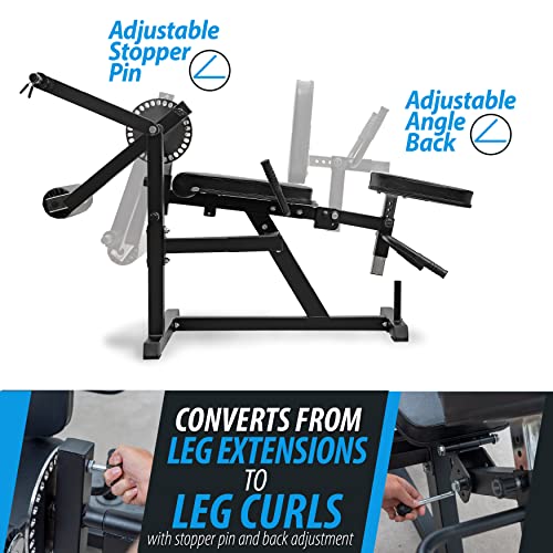 Adjustable Leg Extension and Curl Machine - Heavy Duty
