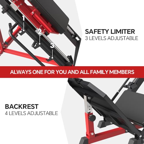 Adjustable Leg Press Hack Squat Machine for Home