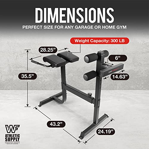 WF Athletic Supply Adjustable Hyperextension Ab Bench