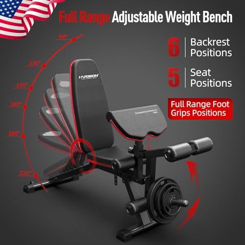 HARISON Adjustable Weight Bench with Leg Extension