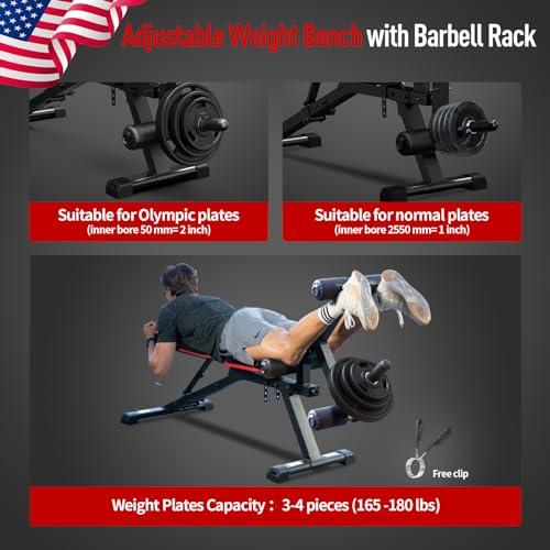 HARISON Adjustable Weight Bench with Leg Extension