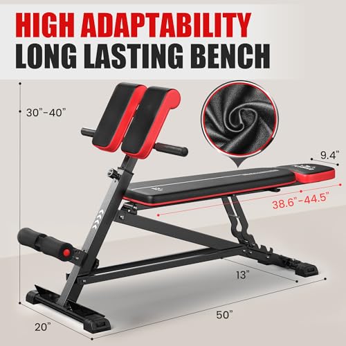 FLYBIRD 3 in 1 Workout Bench: Hyper Back Extension & Full Body!