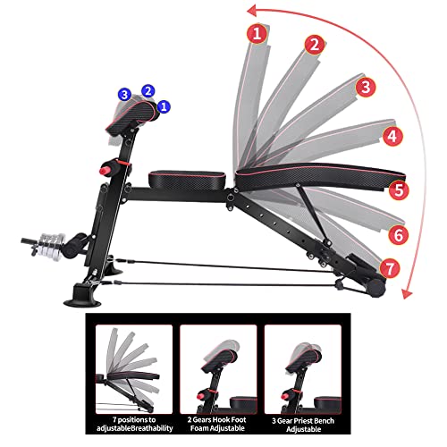 Foldable Adjustable Utility Workout Bench for Full Body