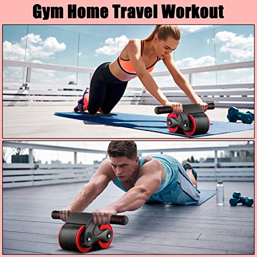 2023 New Automatic Rebound Ab Wheel, Red, Home Gym