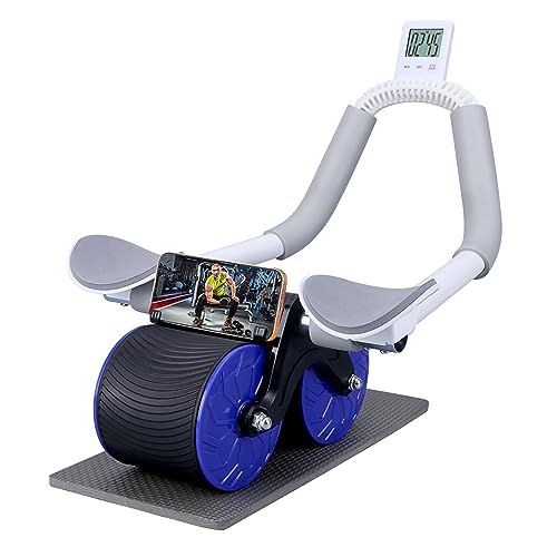 Blue Abdominal Wheel with Timer & Elbow Support