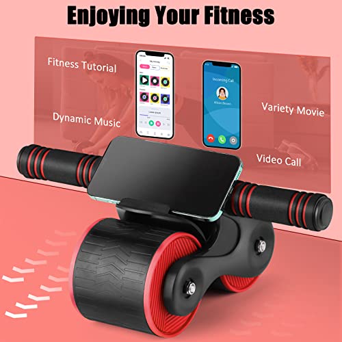 2023 New Automatic Rebound Ab Wheel, Red, Home Gym