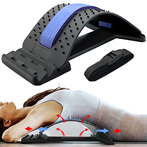 UUCOLOR Back Stretcher: Adjustable Spine Posture Massager (Blue)