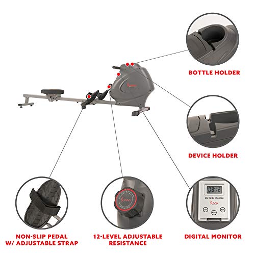 Sunny Health & Fitness Compact Magnetic Rowing Machine