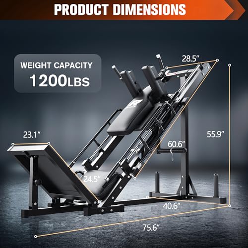 Adjustable Leg Press Hack Squat Machine with Weight Storage