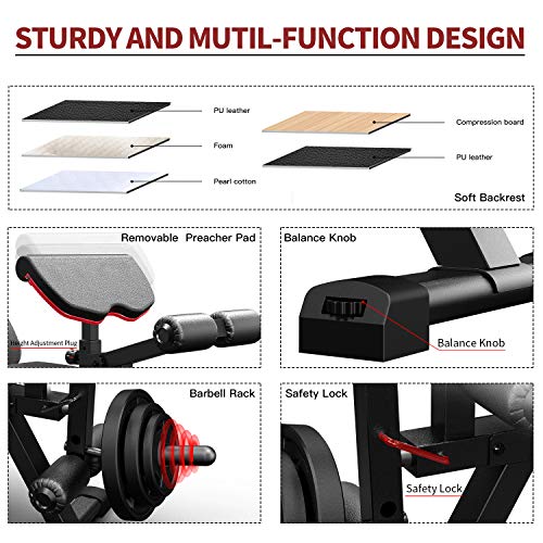 HARISON Adjustable Weight Bench with Leg Extension