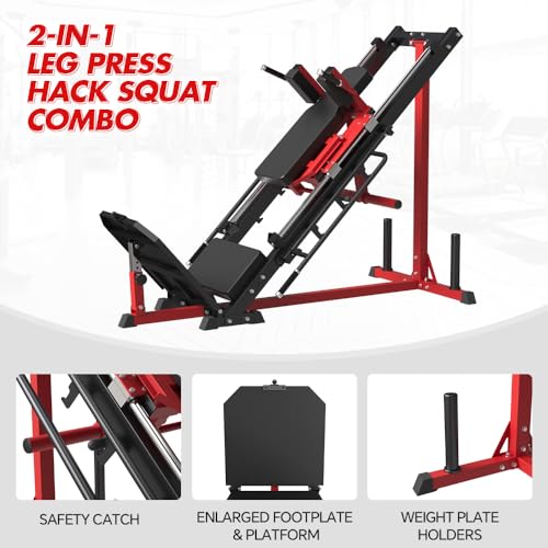 SPART Leg Press Hack Squat Combo: 1800LBS Heavy Duty